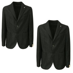 L.B.M 1911 giacca uomo blu fantasia 63% lana 23% poliestere 14% poliammide