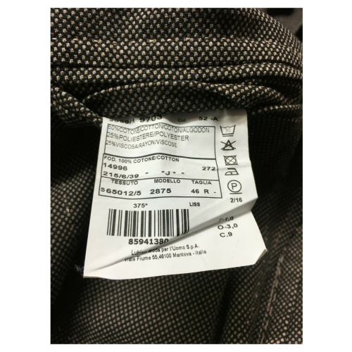 L.B.M 1911 giacca uomo operata beige / nero sfoderata slim 50% cotone 25% poliestere 25% viscosa 