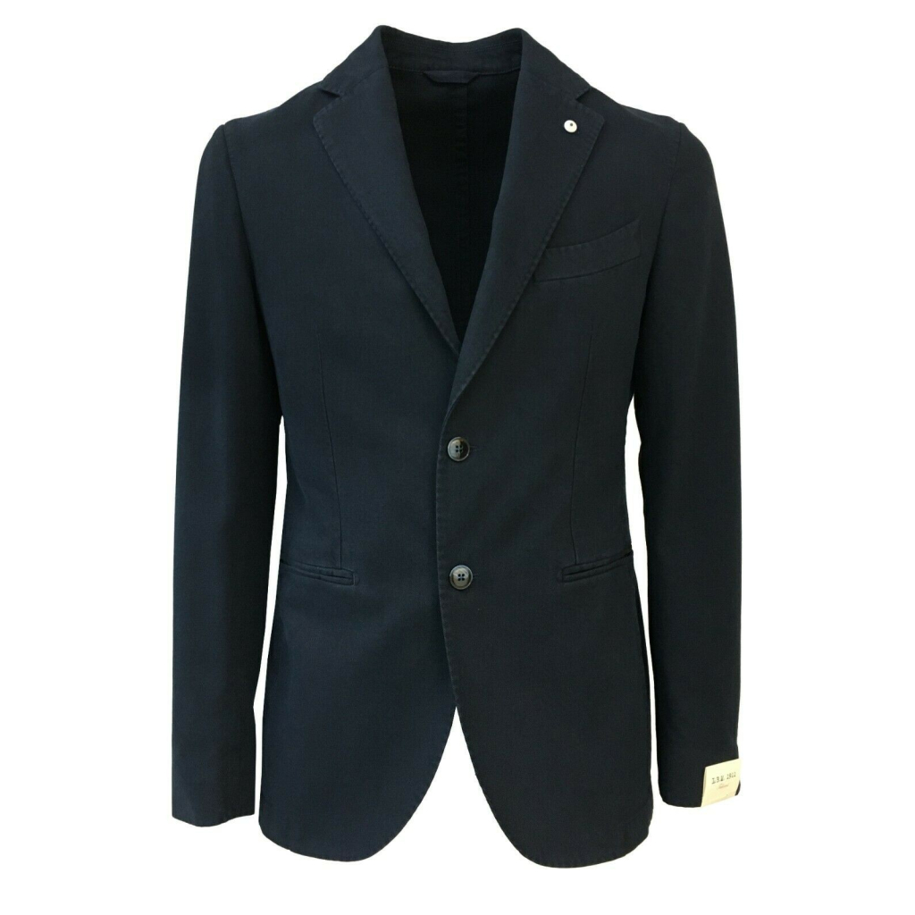 L.B.M 1911 giacca uomo blu sfoderata slim 50% cotone 25% poliestere 25% viscosa