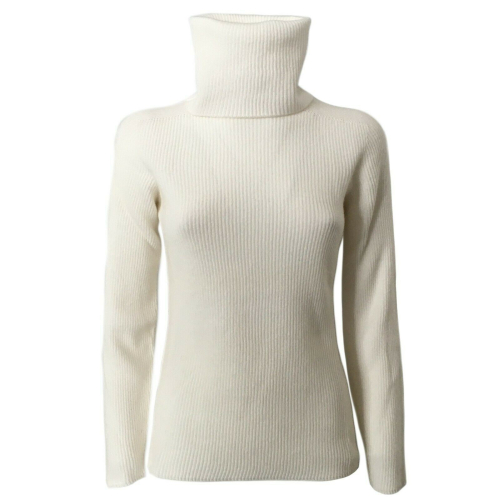 FLY3 Maglia donna collo alto 100% cashmere + 100% cotone art MD636 MADE IN ITALY