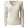 FLY3 Maglia donna scollo a V 100% cashmere + 100% cotone art MD612 MADE IN ITALY