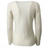 FLY3 Maglia donna scollo a V 100% cashmere + 100% cotone art MD612 MADE IN ITALY