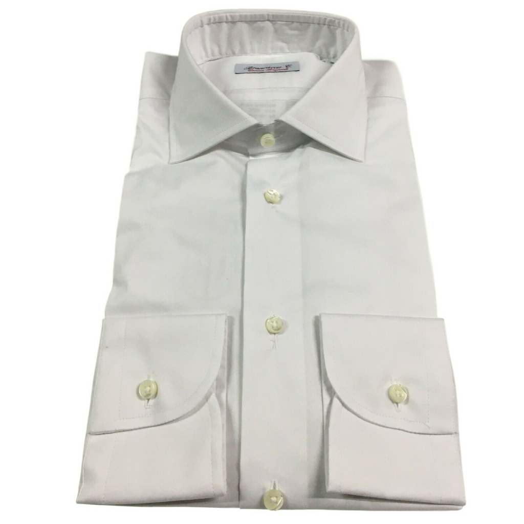 BRANCACCIO camicia uomo slim manica lunga bianco elasticizzata mod GIO’ KS77001