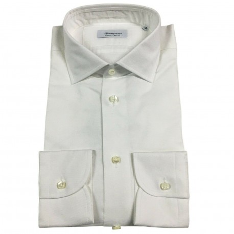 BRANCACCIO man shirt slim long sleeve white 100% cotton oxford mod GIO KS67001