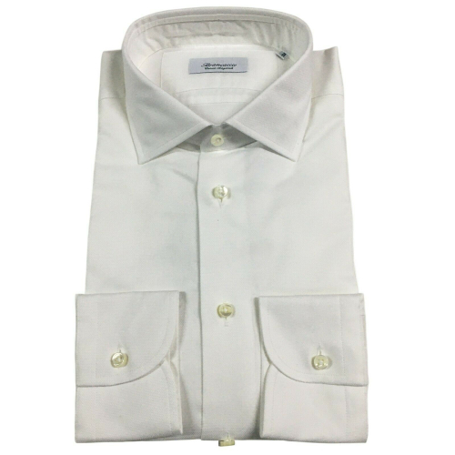 BRANCACCIO man shirt slim long sleeve white 100% cotton oxford mod GIO KS67001