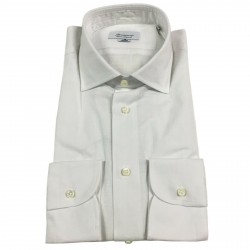 BRANCACCIO camicia uomo slim manica lunga bianco fiammata mod GIO’ BN11801