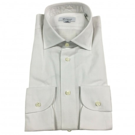 BRANCACCIO man shirt slim long sleeve white 100% cotton mod GIO BN11801