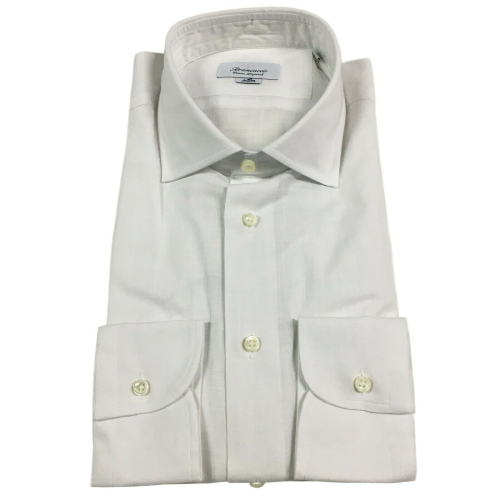 BRANCACCIO man shirt slim long sleeve white 100% cotton mod GIO BN11801