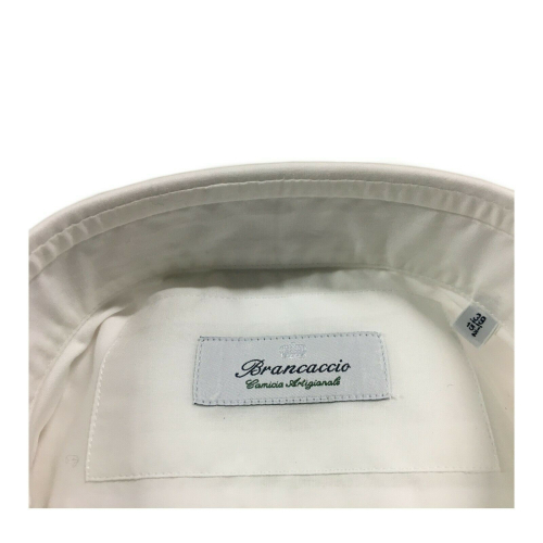 BRANCACCIO camicia uomo slim manica lunga bianco 100% cotone mod GIO’ KS66201