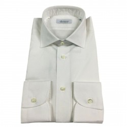 BRANCACCIO camicia uomo slim manica lunga bianco 100% cotone mod GIO’ KS66201