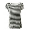 TADASHI t-shirt donna righe con stampa mod TPE194174 100% cotone MADE IN ITALY