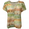 LA FEE MARABOUTEE T-shirt donna fantasia mod FC3011 100% cotone + 100% lino