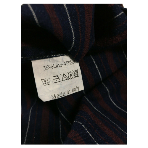 BROUBACK camicia uomo manica lunga righe larghe WASHED NISIDA N27 col 88 Made in Italy