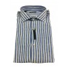 BROUBACK camicia uomo manica lunga righe Azzurro / bianco WASHED NISIDA N66