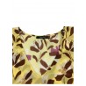 HANITA woman long sleeve blouse yellow dark brown / fuchsia pattern H.M2101.2795 MADE IN ITALY