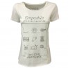EMPATHIE T-shirt donna panna mezza manica mod 2001 100% cotone MADE IN ITALY