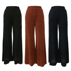 BE LIMOUSINE palazzo pants woman striped black / rust / platinum / pink mod LP005LR ASIA MADE IN ITALY