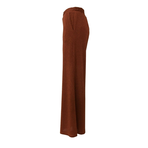 BE LIMOUSINE palazzo pants woman striped black / rust / platinum / pink mod LP005LR ASIA MADE IN ITALY