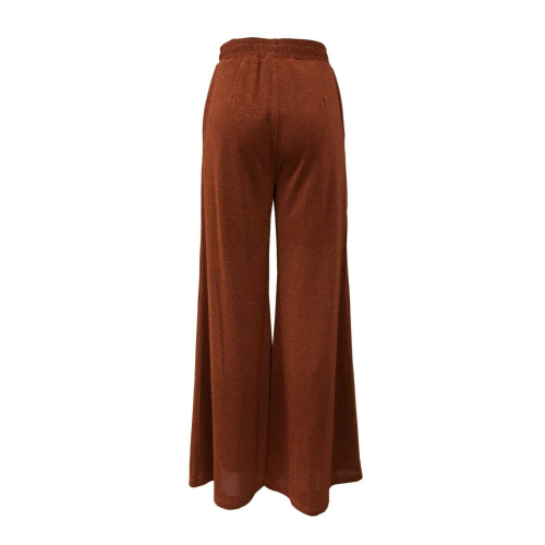 BE LIMOUSINE palazzo pants woman striped black / rust / platinum / pink mod LP005LR ASIA MADE IN ITALY