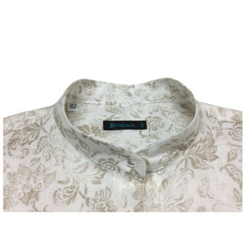 BROUBACK woman shirt 3/4 sleeve white fantasy Beige Korean collar TASHA KOREA N32 MADE IN ITALY