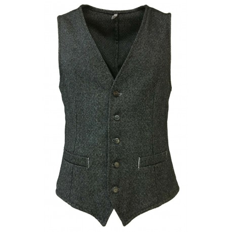 L.B.M 1911 gilet uomo grigio/nero 45%cotone 40%lana 15%poliammide mod 1421