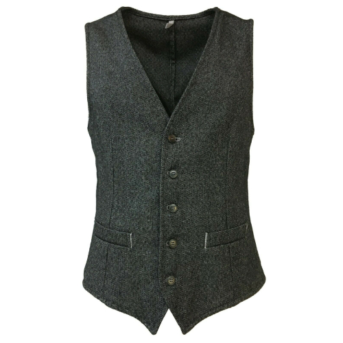 L.B.M 1911 gilet uomo grigio/nero 45%cotone 40%lana 15%poliammide mod 1421