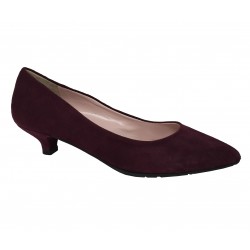 UPPER CLASS woman shoe spool heel 4 cm covered in BORDEAUX suede mod M504 MADE IN ITALY