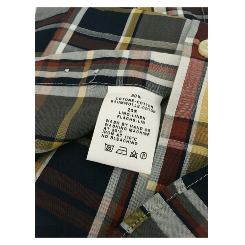 MGF 965 camicia manica lunga con taschino a quadri madras grigio/moro/giallo  mod 10.TG.L 901336