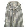 MGF 965 camicia uomo manica lunga con taschino righe ecru/celeste/cuoio 10.TG.L 901321