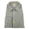 MGF 965 man shirt long sleeve with pocket ecru / light blue / leather stripes 10.TG.L 901321