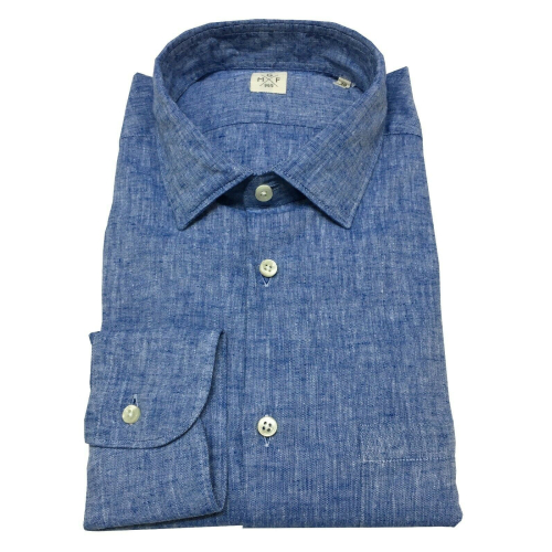 MGF 965 camicia uomo manica lunga con taschino  azzurro mod 10.TG.L 901405