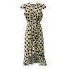 TRY ME FIRENZE woman dress, dropped sleeve, beige black polka dot mod 6000 / 35ST 100% polyester MADE IN ITALY