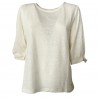 DES PETITS HAUTS T-shirt donna manica 3/4 mod HALIFA 100% lino