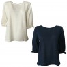 DES PETITS HAUTS women's t-shirt 3/4 sleeves mod HALIFA 100% linen