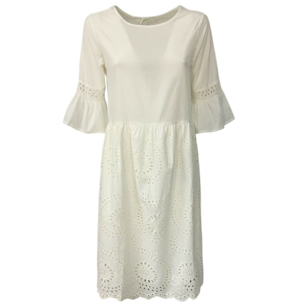 LA FEE MARABOUTEE women's dress sangallo white art FC3432 100% cotton MADE IN ITALY LA FEE MARABOUTEE women's dress sangallo white art FC3432 100% cotton MADE IN ITALY