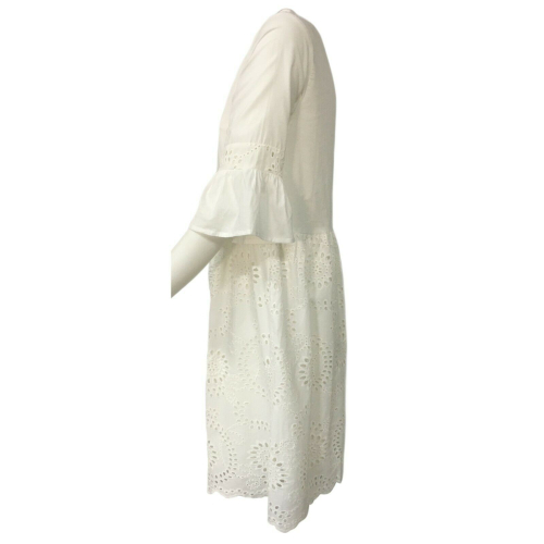 LA FEE MARABOUTEE Abito bianco sangallo mod FC3432 100% cotone MADE IN ITALY