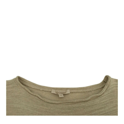 HUMILITY Maglia donna cotone beige/bianco mod HB1027 MADE IN ITALY