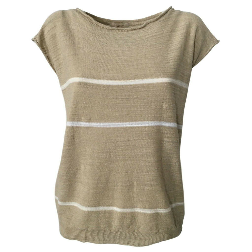 HUMILITY Maglia donna cotone beige/bianco mod HB1027 MADE IN ITALY HUMILITY Maglia donna cotone beige/bianco mod HB1027 MADE IN ITALY