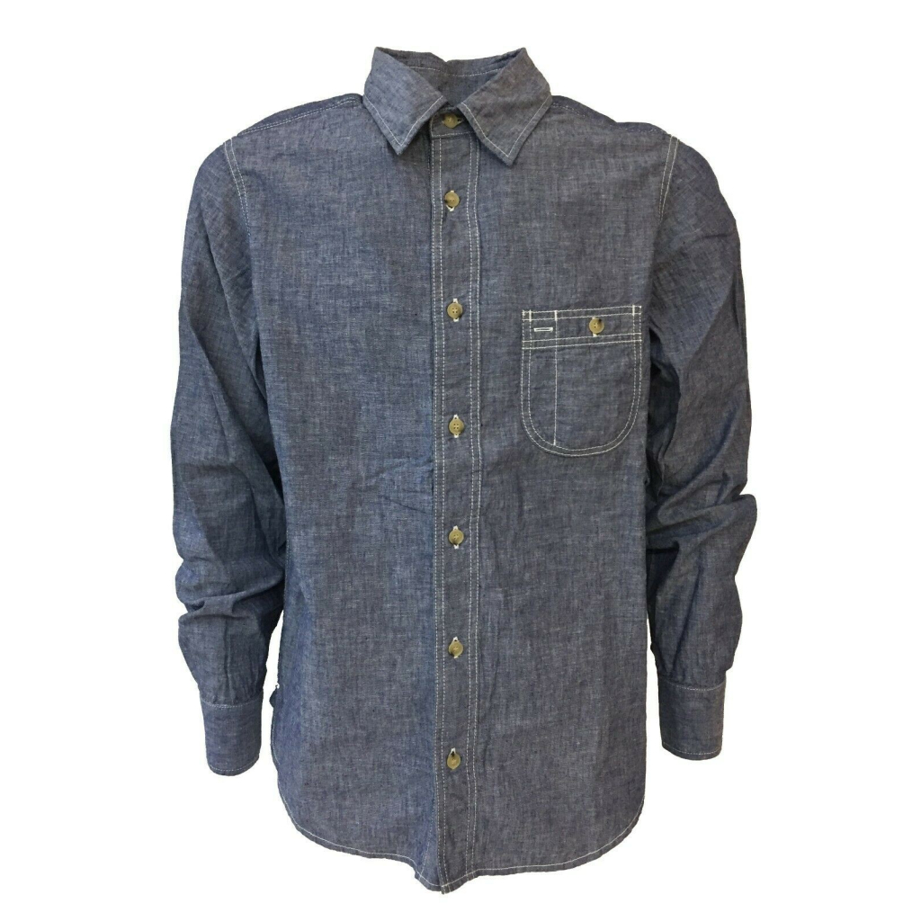 MANIFATTURA CECCARELLI camicia uomo chambray blu mod 703 QA 45%cotone 55%lino