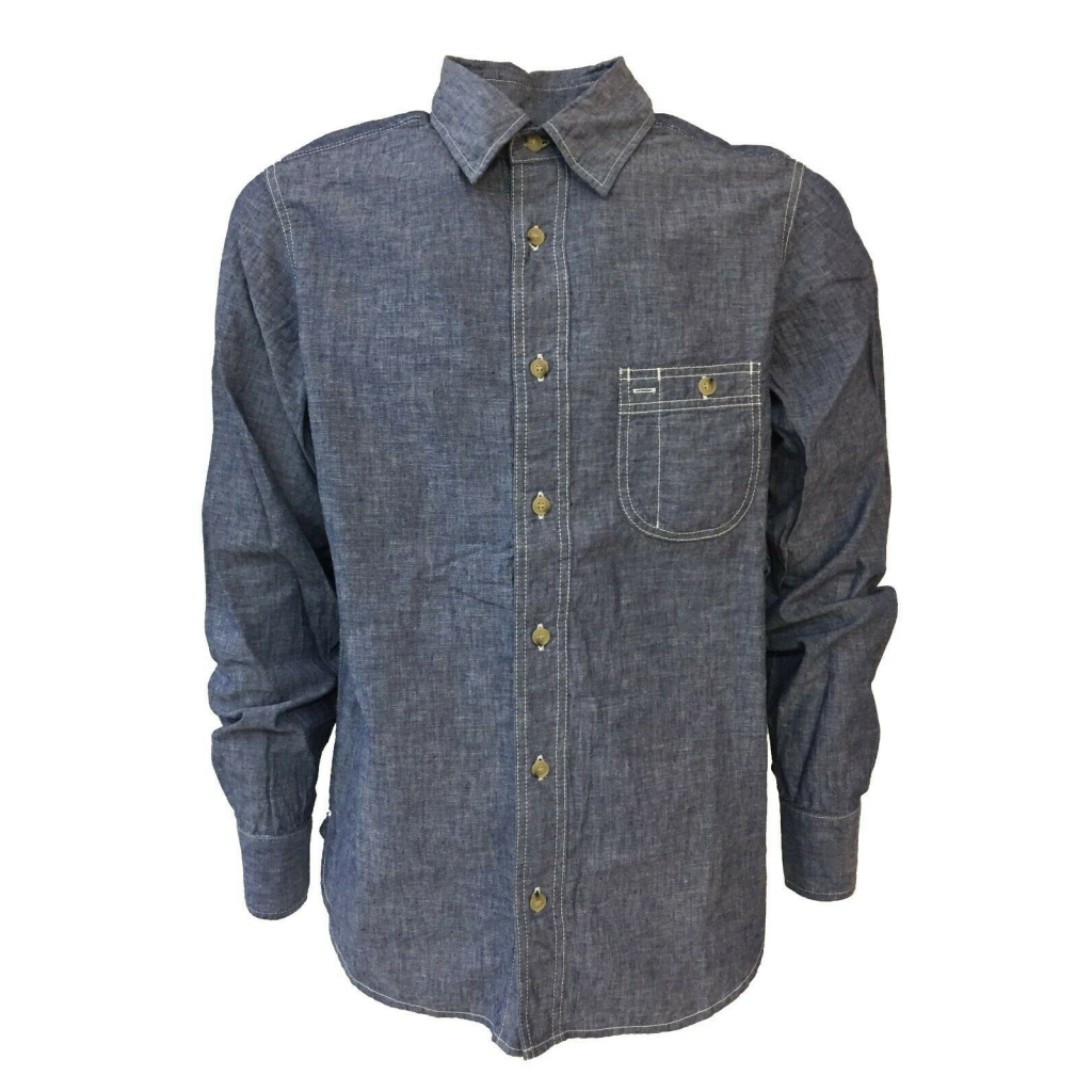 MANIFATTURA CECCARELLI shirt man chambray blue mod 703 QA 45% cotton 55% linen