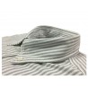 ASPESI camicia uomo mod B.D.MAGRA tessuto oxford bianco riga grigia 100% cotone