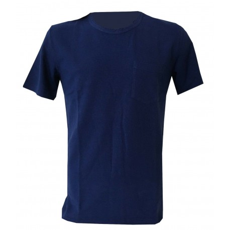 LEE 101 man crew neck t-shirt with pocket LINEN COTTON TEE pad blue mod L90AHKPI