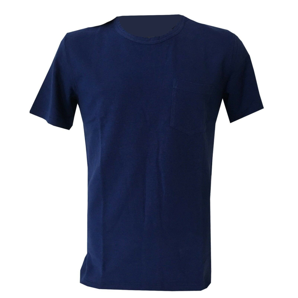 LEE 101 t-shirt uomo girocollo con taschino COTTON LINEN TEE blu tampone mod L90AHKPI