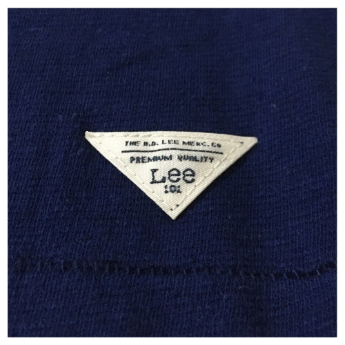 LEE 101 t-shirt uomo girocollo con taschino COTTON LINEN TEE blu tampone mod L90AHKPI