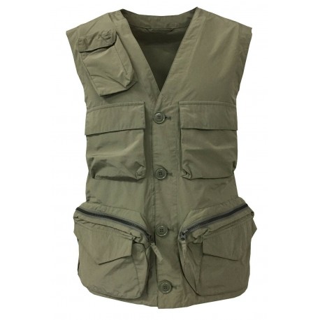 ASPESI man vest khaki multi-pocket model UMARELL I706 9974 65% polyester, 35% polyamide