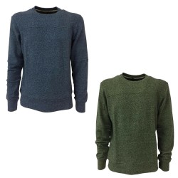 BKØ man blue sweater mod BU17614 98% cotton 2% elastane MADE IN ITALY