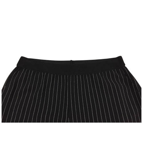 ELENA MIRÒ pantalone donna largo nero gessato ecru 97% poliestere 3% elastan