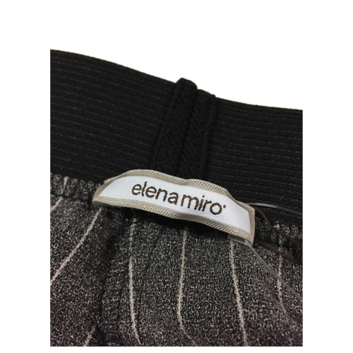 ELENA MIRÒ pantalone donna largo nero gessato ecru 97% poliestere 3% elastan