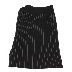ELENA MIRÒ women's wide trousers black pinstripe ecru 97% polyester 3% elastane
