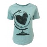 EMPATHIE t-shirt donna mezza manica acquamarina 100% cotone MADE IN ITALY